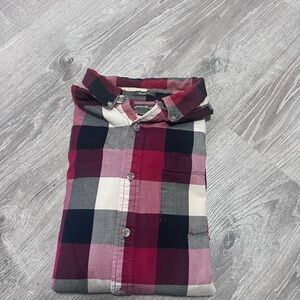 Mens Eddie Bauer Plaid Casual Button Down Shirt Size Large